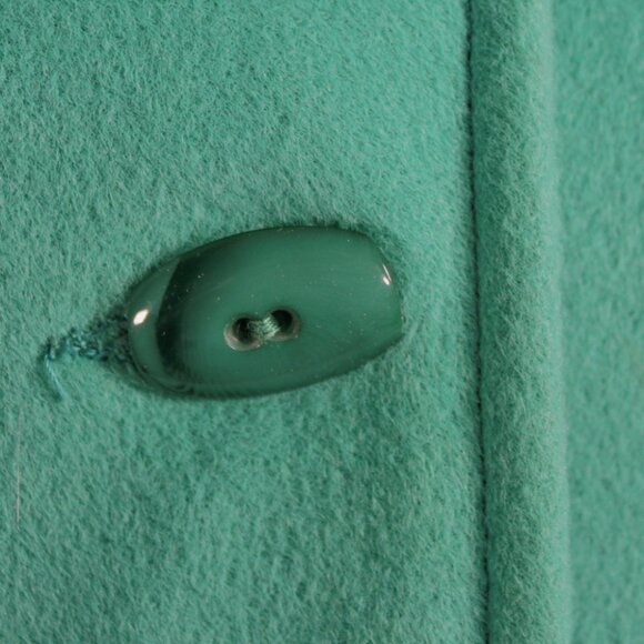 Vintage 1960s 1970s Spring Green Emerald Overcoat Approx Size 14 Rare Color - Picture 6 of 12